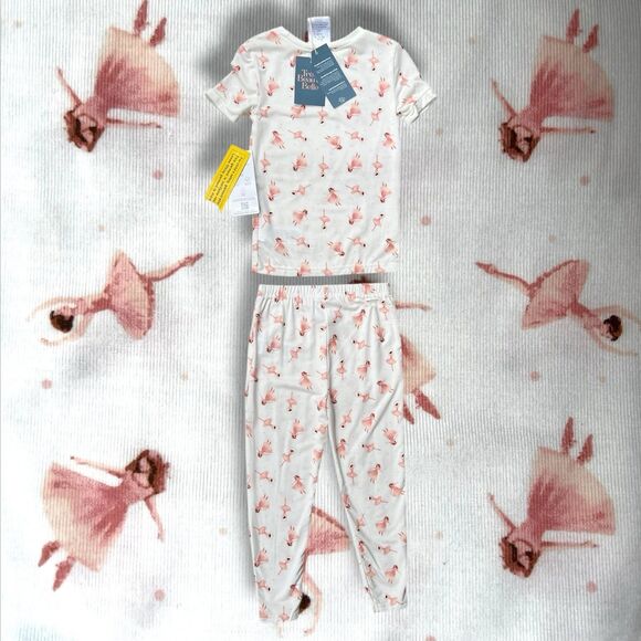 Très Beau et Belle 2 Piece Girls Pajama Set Pink Ballerina Dance Print Size 4T - Picture 1 of 12